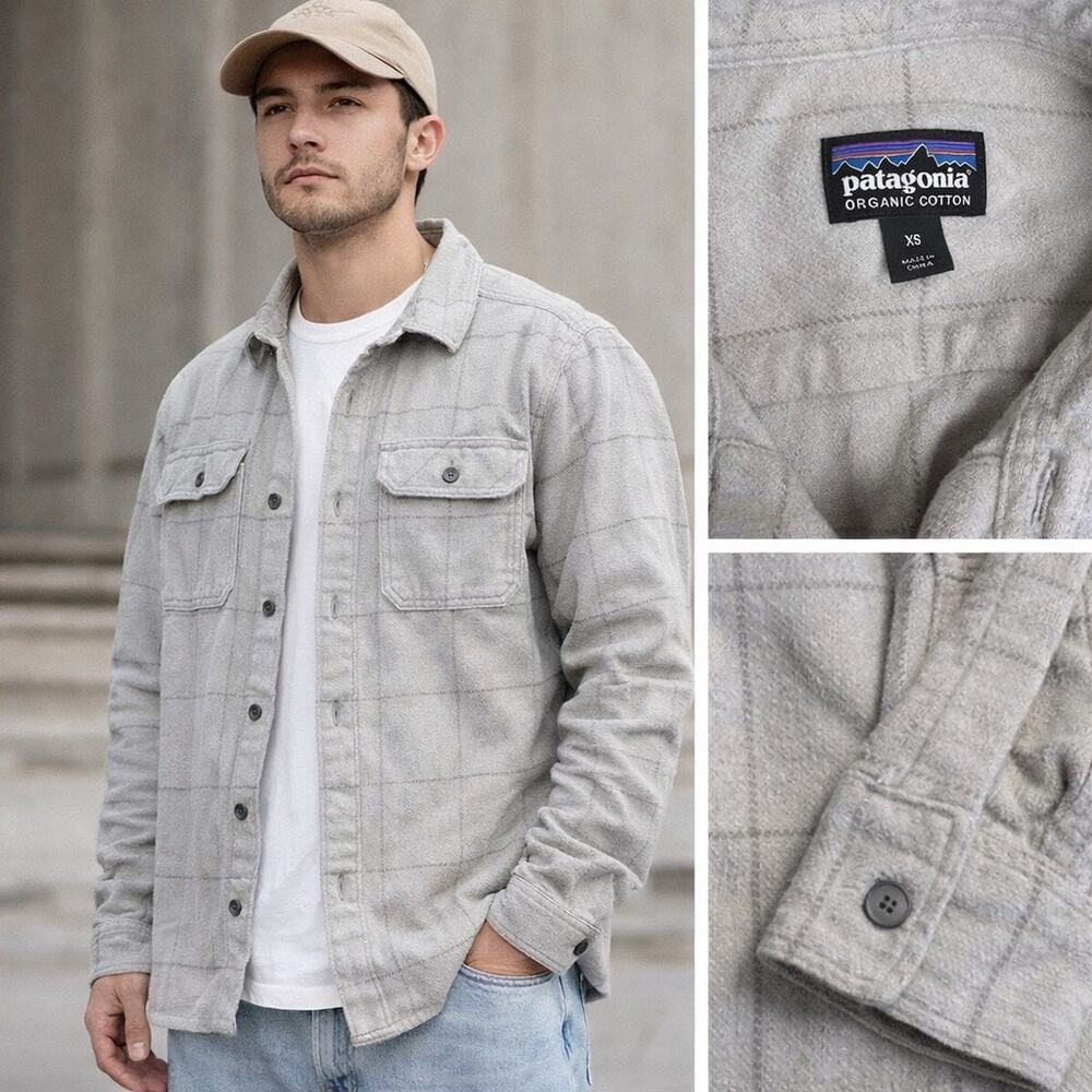 Patagonia Organic Cotton Grey Flannel Shirt Jacket XS